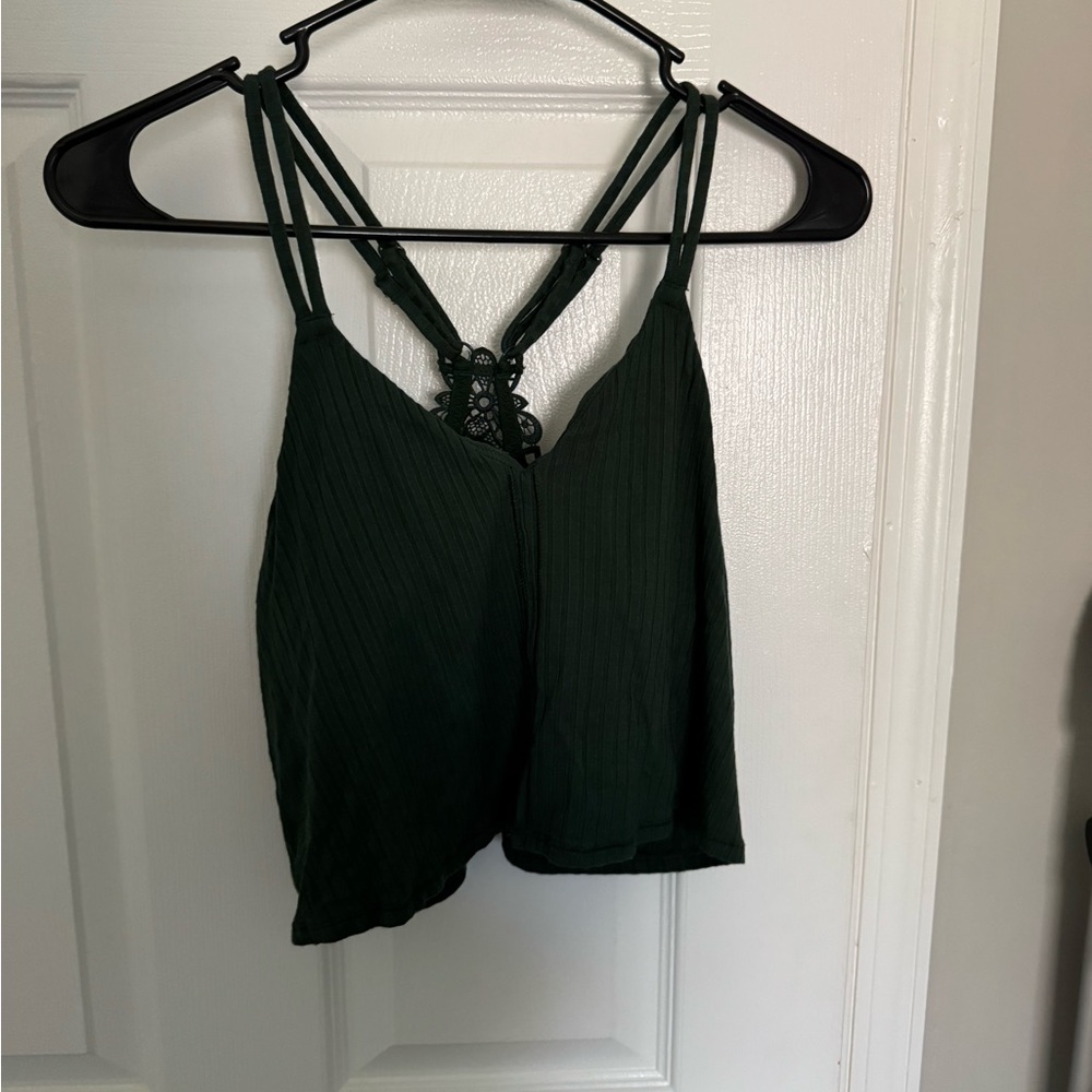 Aerie Dark Green Lace-Back Camisole